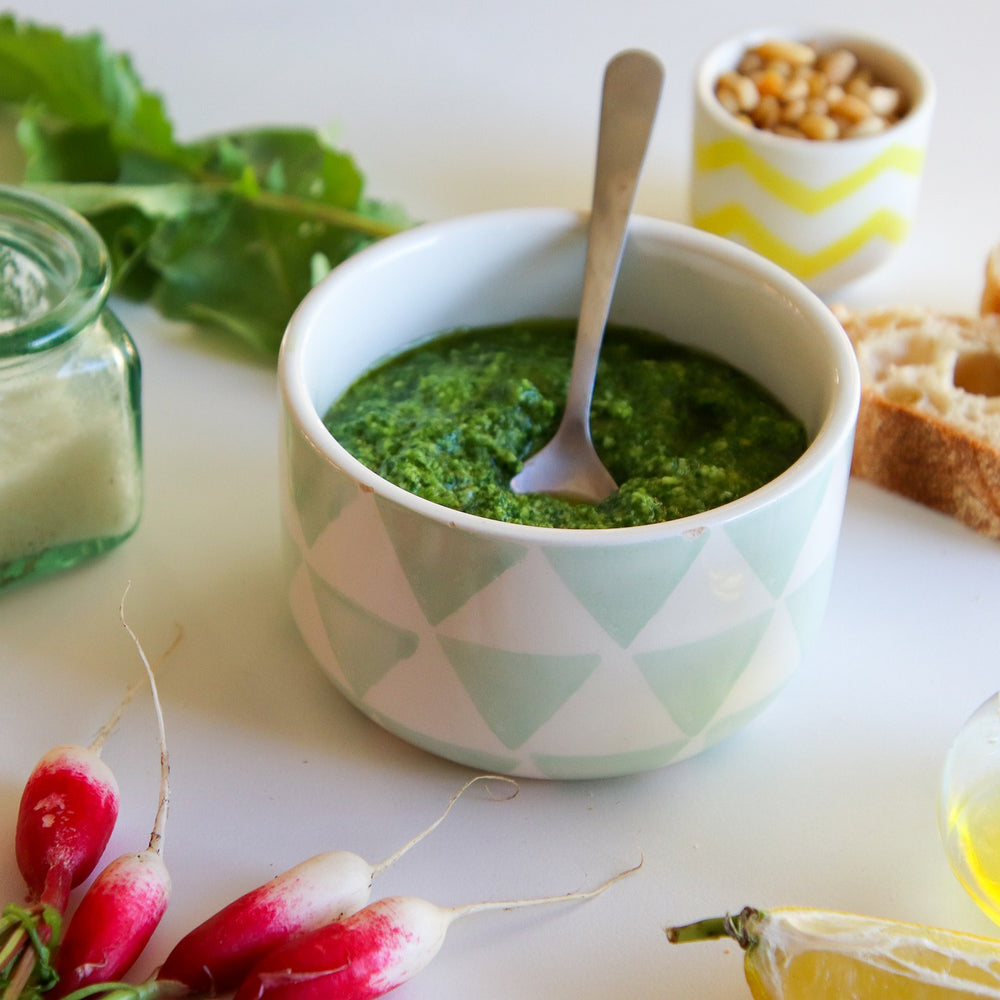 Radish leaf pesto