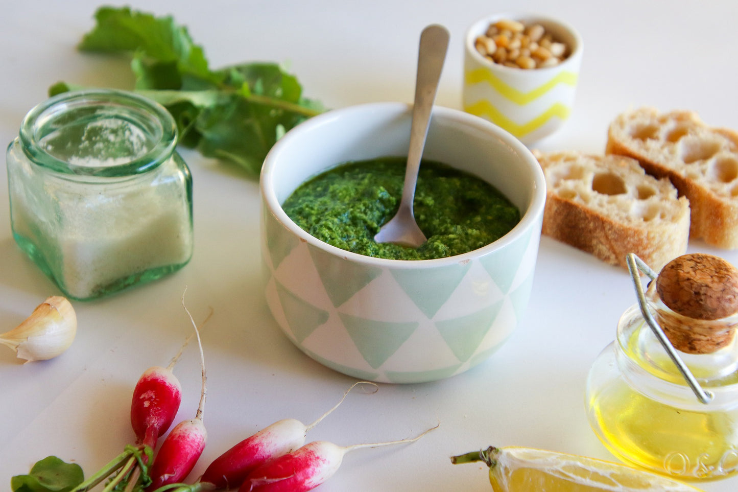 Radish leaf pesto