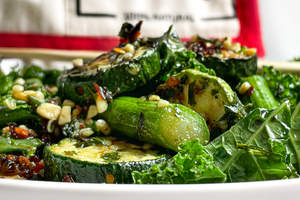 Asian Kale and Charred Veg Salad